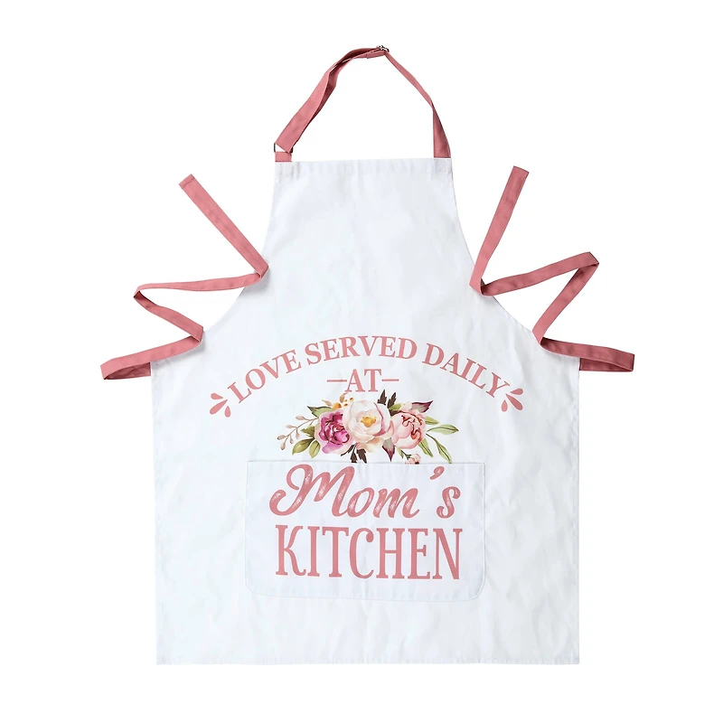 Glitzhome® 31.5" Faux Burlap Mother's Day Apron