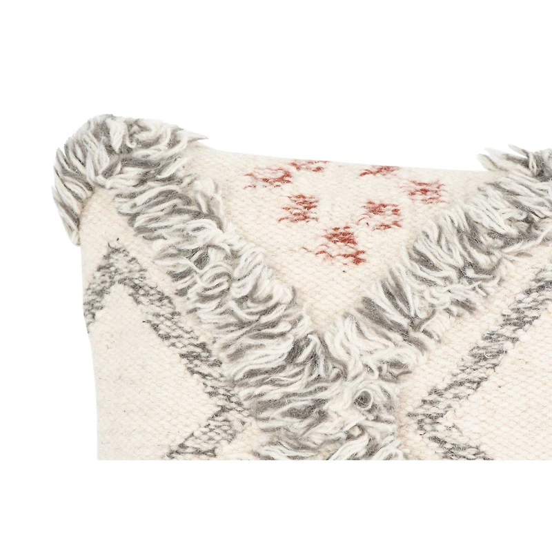 Hello Honey® Cream & Gray Fringe Kilim Pillow