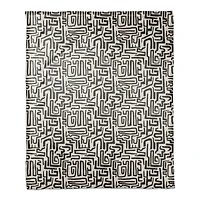 Black Maze Lines 50" x 60" Coral Fleece Blanket