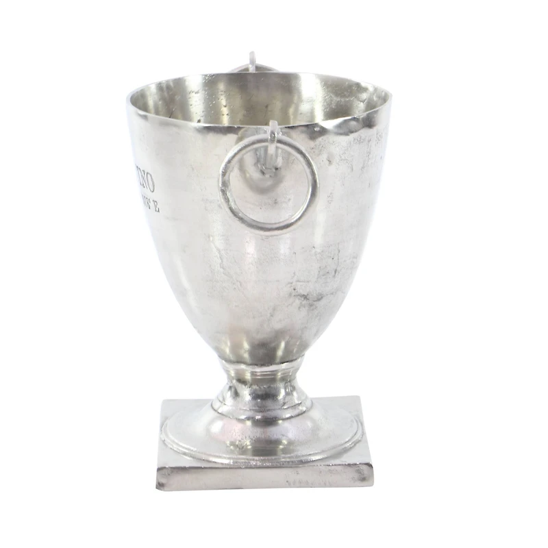 The Novogratz 18" Silver Contemporary Metal Wine Cooler