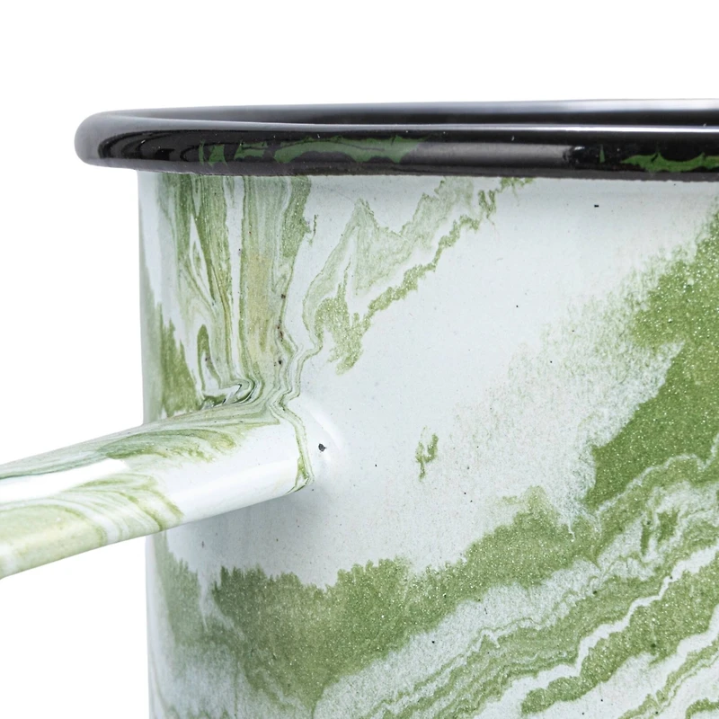 Hello Honey® 7.75" Green & White Marbled Enameled Pitcher