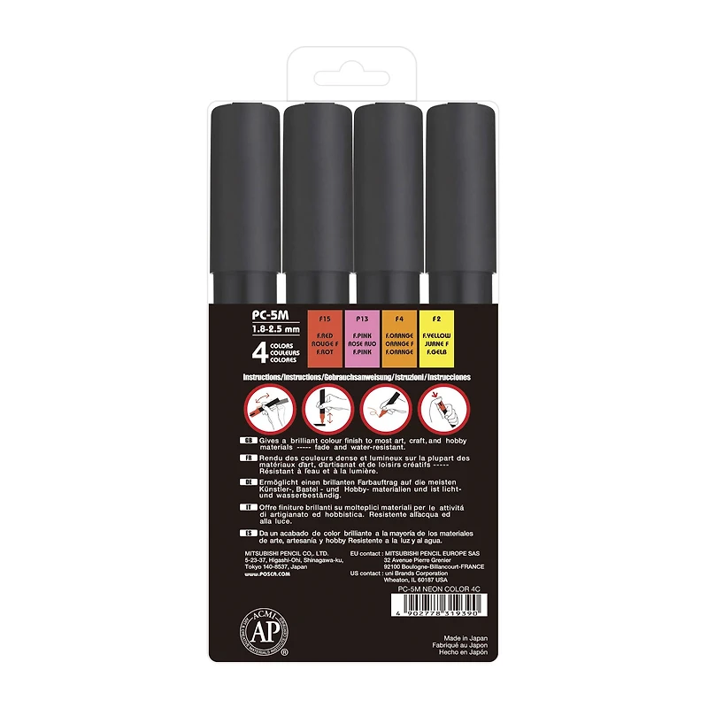 POSCA® PC-5M Medium Neon Paint Markers