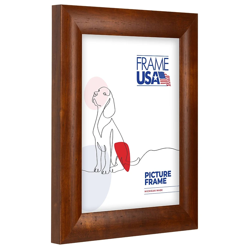 Frame USA Honey Rounded Brown Single Image Picture Frame with Mat
