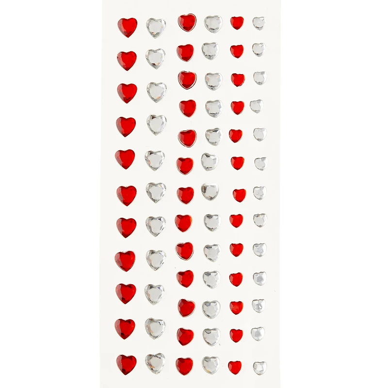 12 Packs: 74 ct. (888 total) Heart Adhesive Rhinestones by Recollections™