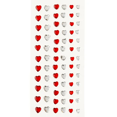 12 Packs: 74 ct. (888 total) Heart Adhesive Rhinestones by Recollections™