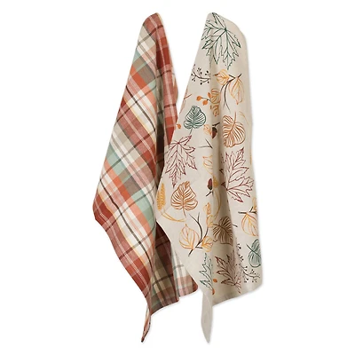 DII® Assorted Autumn Leaves Dishtowel Set