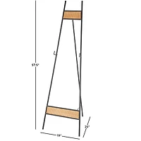57.5" Black Metal Easel with Wood Accents