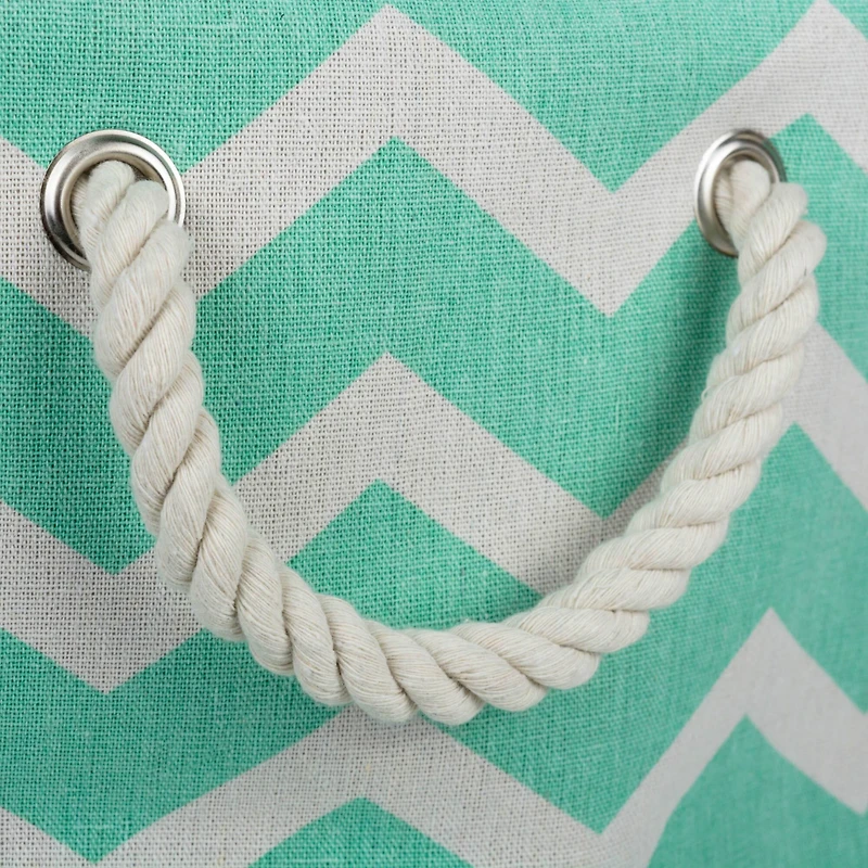 Large Polyester Chevron Rectangle Bin