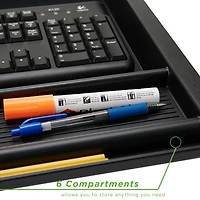 Mind Reader Black Ergonomic Keyboard Under Desk Drawer Tray