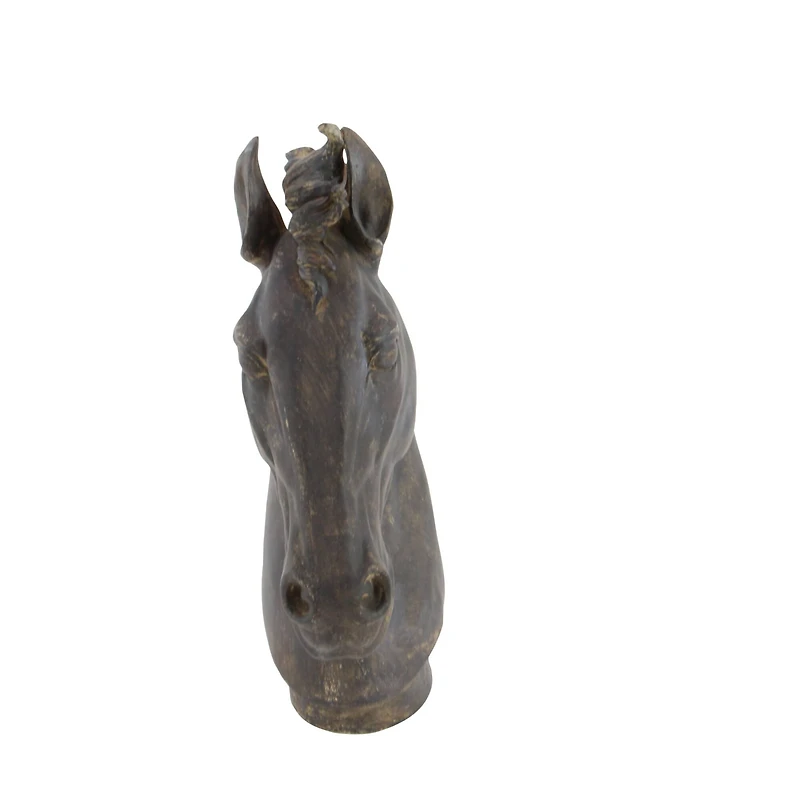 25" Brown Polystone Traditional Horse Sculpture