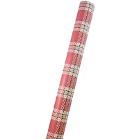 JAM Paper Red Plaid Kraft Gift Wrap