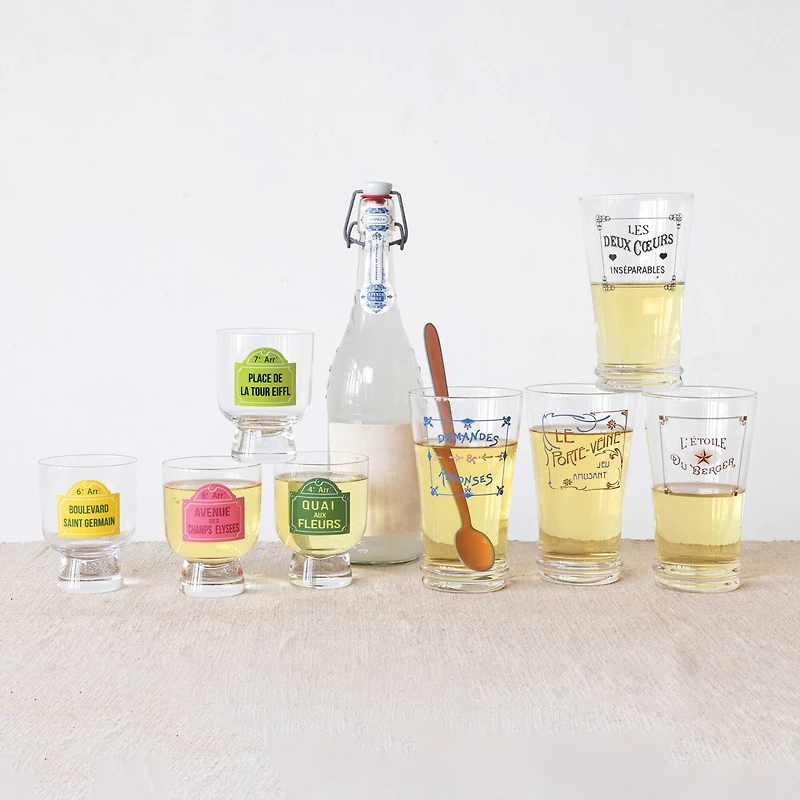 Hello Honey® 10oz. Parisian Street Sign Footed Drinking Glass, 12ct.