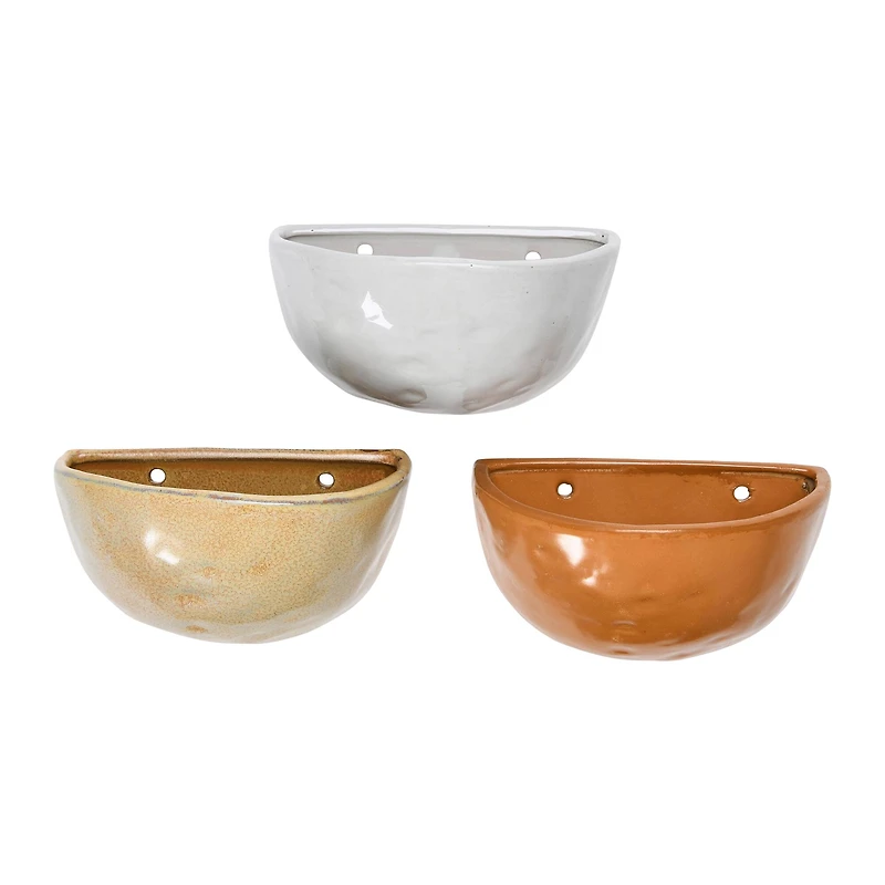 Hello Honey® 8" Stoneware Wall Pot with Reactive Glaze Set