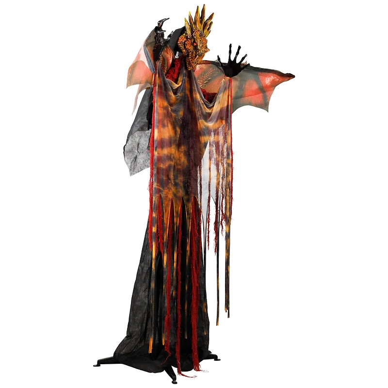 Lighted and Animated Standing Dragon Man with Sound Halloween Figure - 5.75'