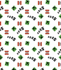 Mojang Minecraft Creeper & Icons Cotton Fabric