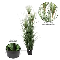 4ft. Potted Artificial Green Brushed Grass