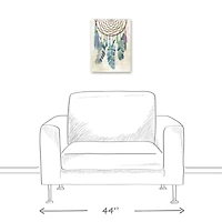 Blue Feather Dreamcatcher 12" x 16" Canvas Wall Art