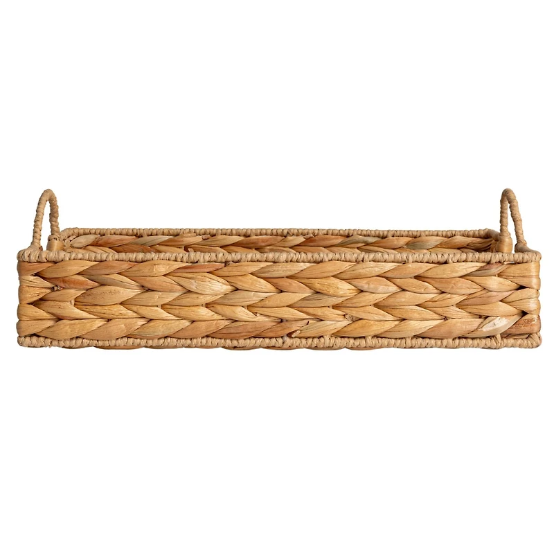 Hello Honey® 15.75" Natural Water Hyacinth Handwoven Tray with Handles