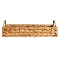 Hello Honey® 15.75" Natural Water Hyacinth Handwoven Tray with Handles