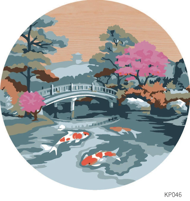 Koi Pond Paint-by-Number Plywood Surface Kit by Artist's Loft®
