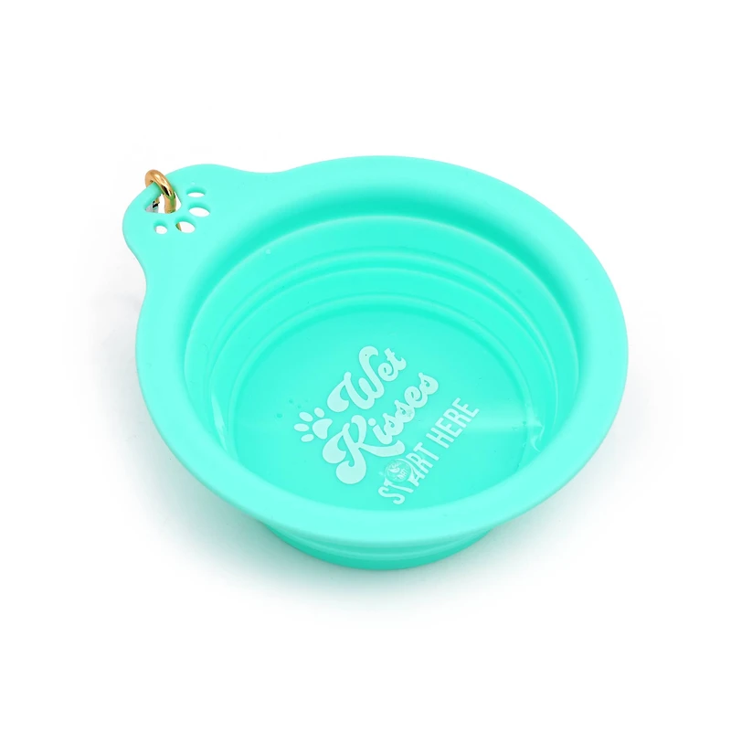 Teal Collapsible Pet Bowl by Fab Finds