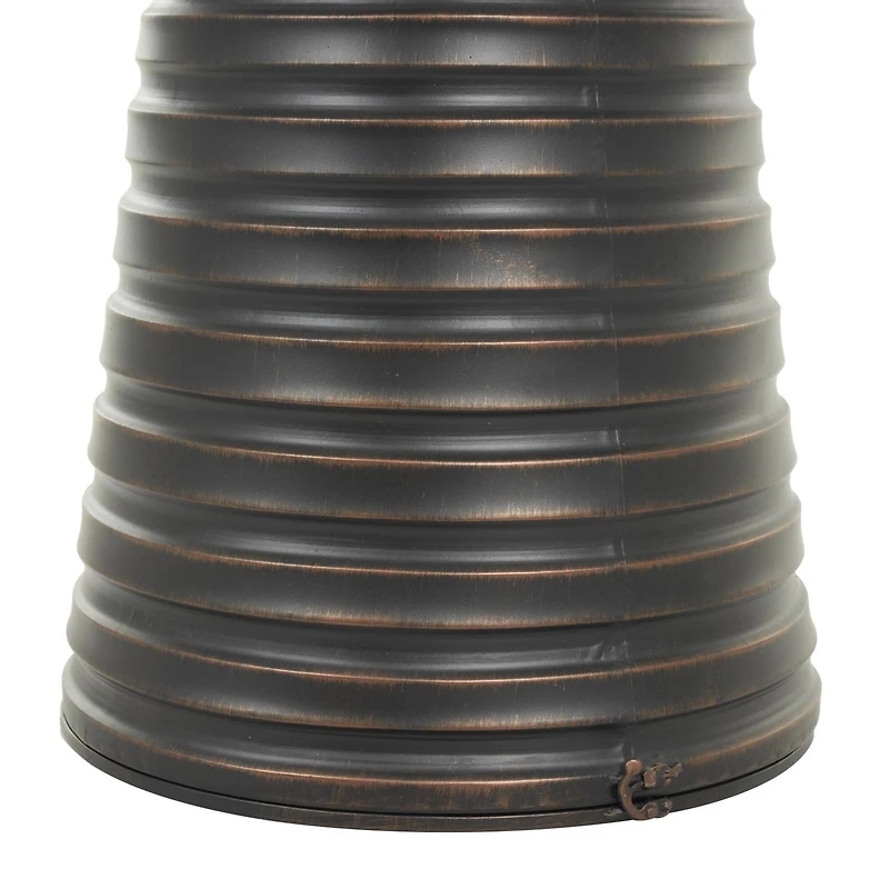 Bronze Ribbed Tall Cone Floor Vase with Horizontal Grooves Set