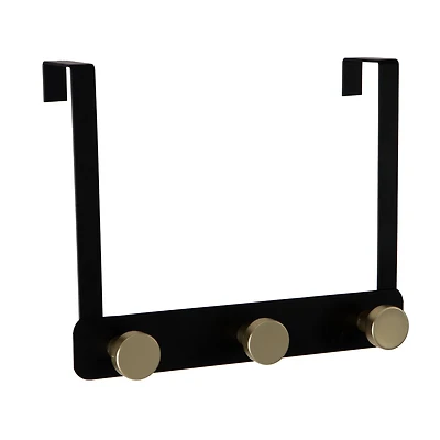 Elle Décor Black 3 Hook Over the Door Hook