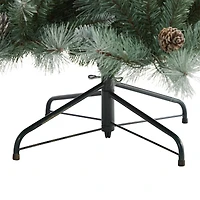 7ft. Pre-Lit Frosted Tip British Columbia Mountain Pine & Pinecones Artificial Christmas Tree with Clear Lights