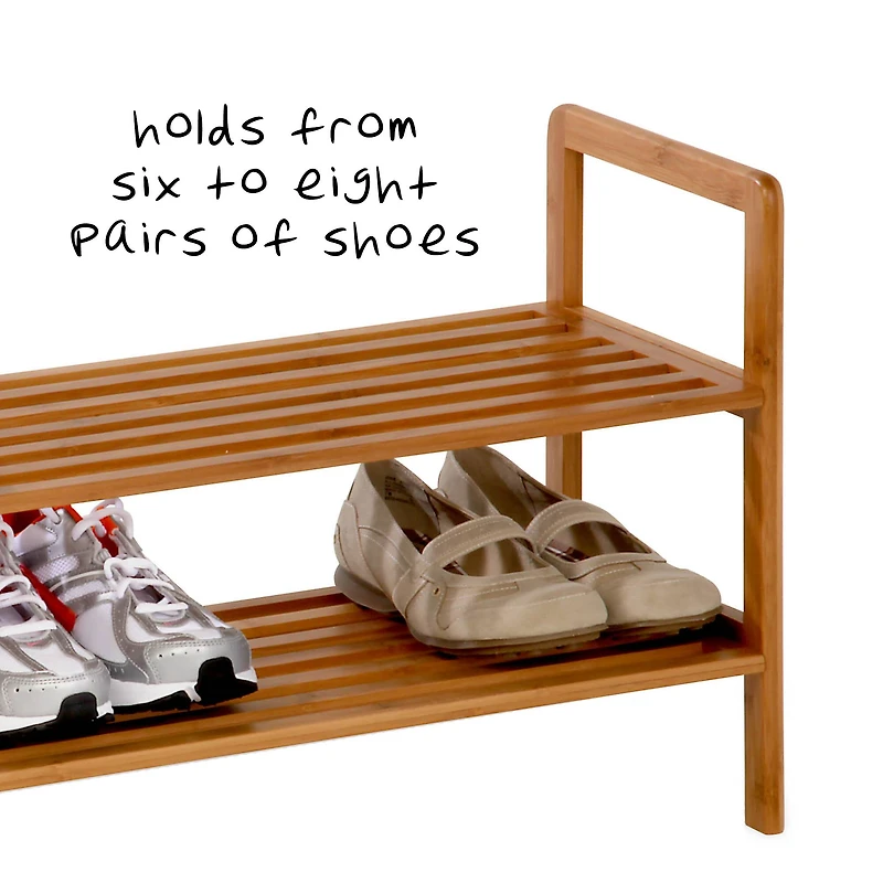 Honey Can Do 2-Tier Bamboo Shoe Rack
