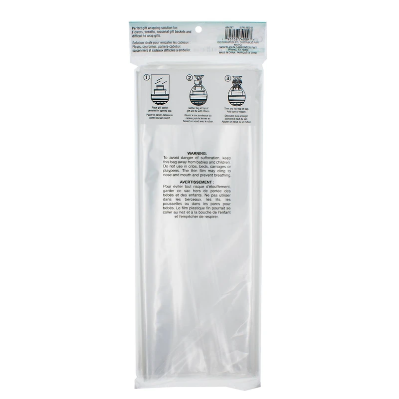 12 Packs: 12 ct. (144 total) Clear Basket Gift Bags by Celebrate It