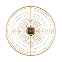 Gold Iron Contemporary Wall Clock, 20" x 20" x 2"