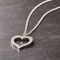 Charmalong™ Silver Plated & Stone Paved Heart Charm by Bead Landing™