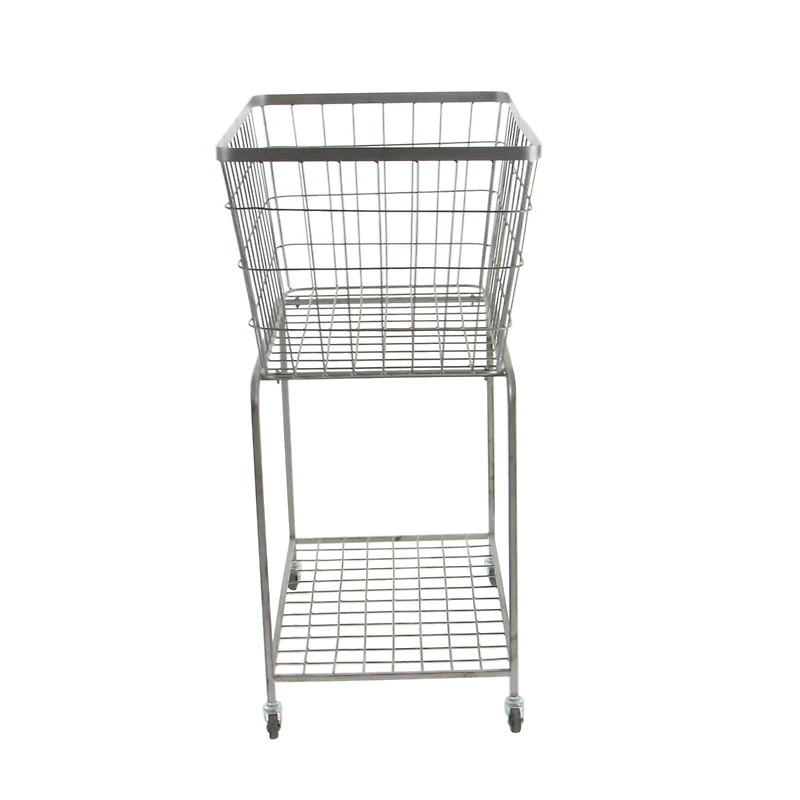 Gray Industrial Metal Storage Cart
