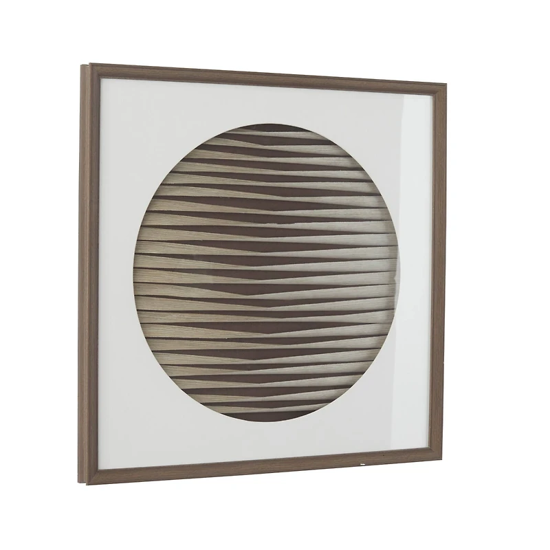 Brown Wood Contemporary Shadow Box, 24" x 2" x 24"