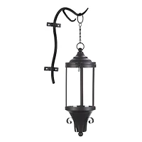 21" Black Metal Hanging Lantern