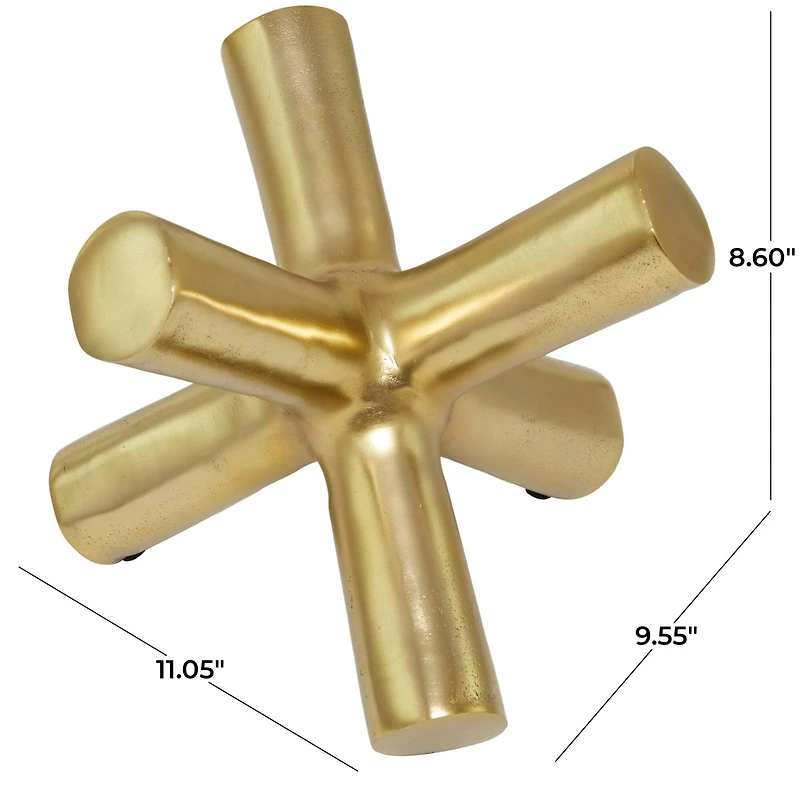 10" Gold Aluminum Jack Abstract Sculpture