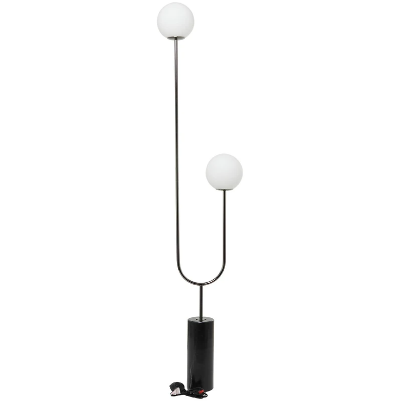73" 2 Orb Light Floor Lamp with Marble Base