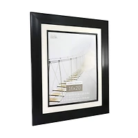 Home Black Flat Frame with Beveled Mat by Studio Décor