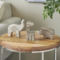 Gray & Copper Rounded Marble Safari Animals Sculpture Set