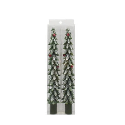 10" Green Trees with Ornaments Taper Candles, 2ct. by Ashland®