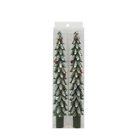 10" Green Trees with Ornaments Taper Candles, 2ct. by Ashland®
