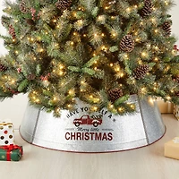 Glitzhome® 40.5" Christmas Galvanized Metal Truck Tree Collar