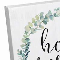 Hello Spring Wreath Canvas Wall Art