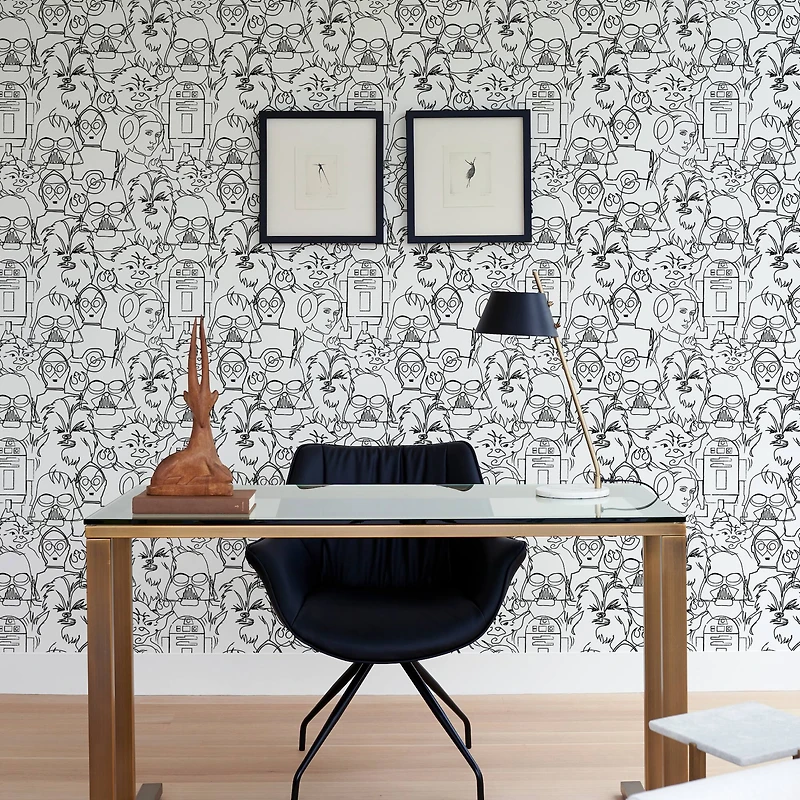 RoomMates Black Star Wars™ Saga Line Sketches Peel and Stick Wallpaper
