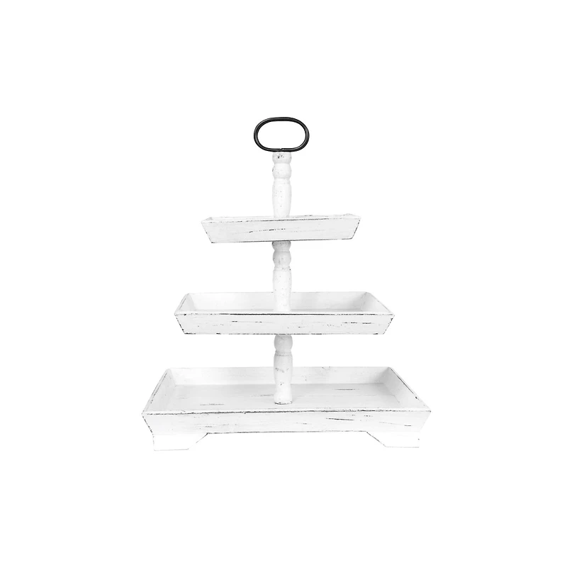 Hello Honey® 25" White Decorative 3 Tier Tray