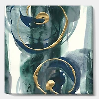 Designart - Mettalic Indigo and Gold II
