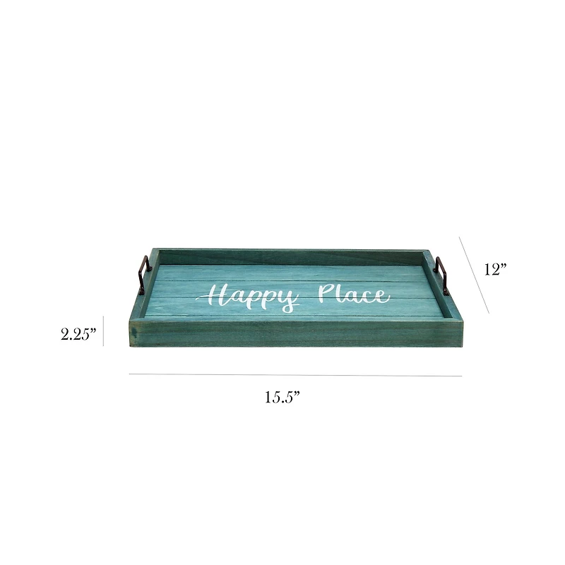 Elegant Designs™ 15.5" Happy Place Serving Tray with Handles