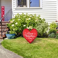 Glitzhome® 24" Metal Happy Valentine's Day Heart Yard Stake