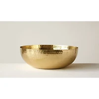 Hello Honey® 14" Gold Finish Round Hammered Metal Bowl