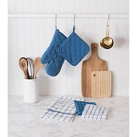 DII® Nautical Blue Windowpane Terry Dishtowel, 4ct.